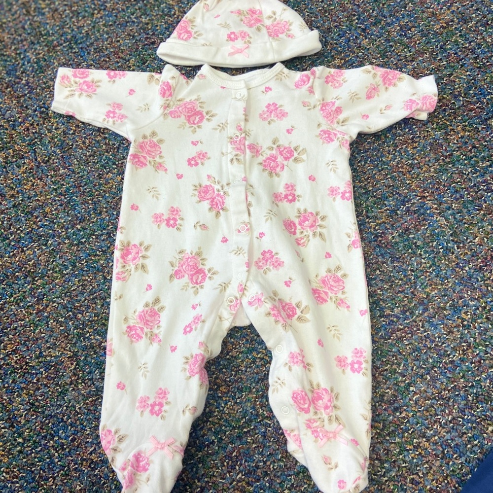 Baby Girl Sleeper and Cap